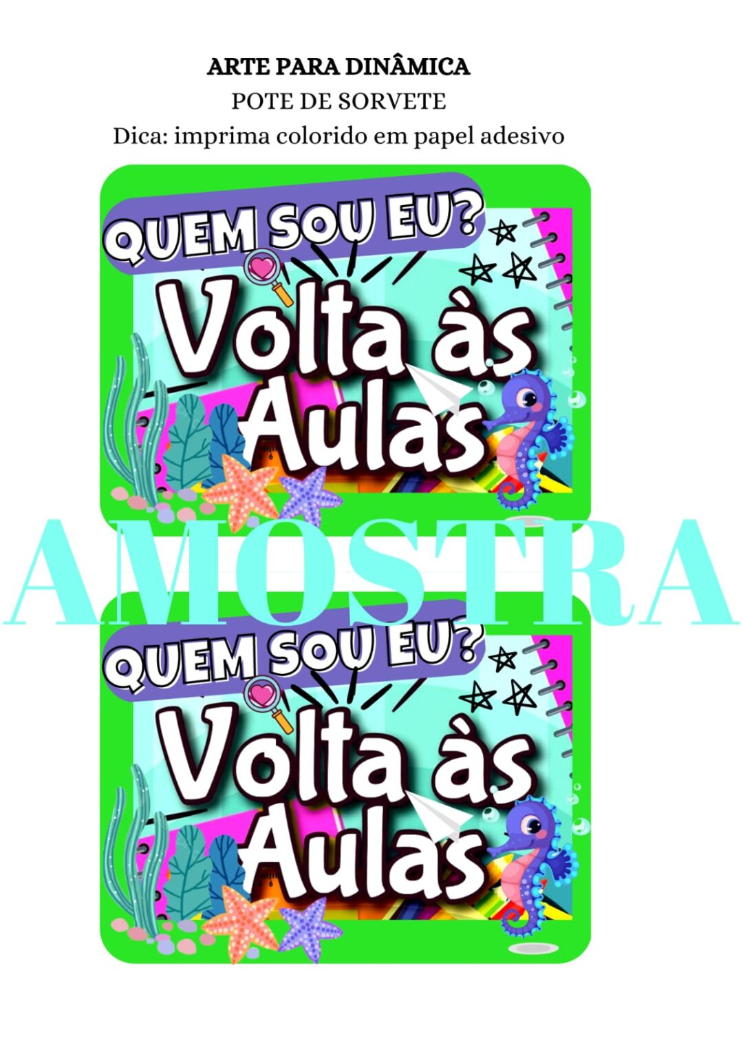 KIT VOLTA ÀS AULAS FUNDO DO MAR - Imagem 17