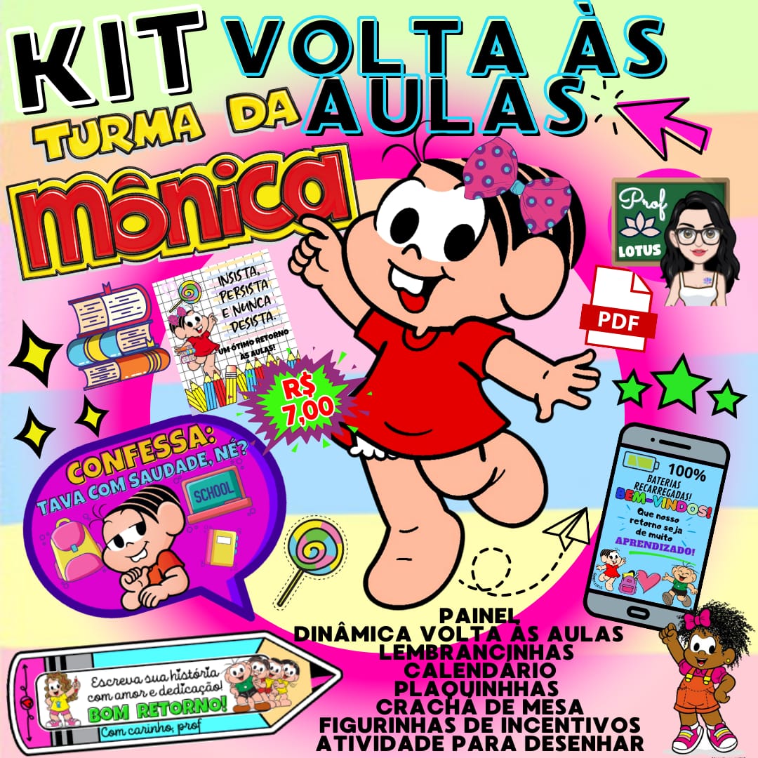 KIT VOLTA ÀS AULAS TURMA DA MÔNICA