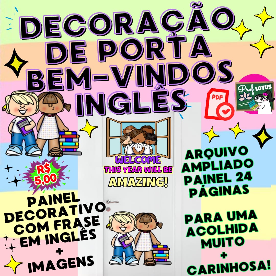PAINEL BEM-VINDOS EM INGLÊS – Prof Lotus – Recursos Pedagógicos