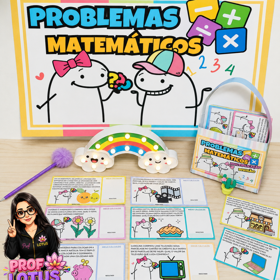 COMBO PROBLEMAS MATEMÁTICOS 4 OPERAÇÕES FLORKS