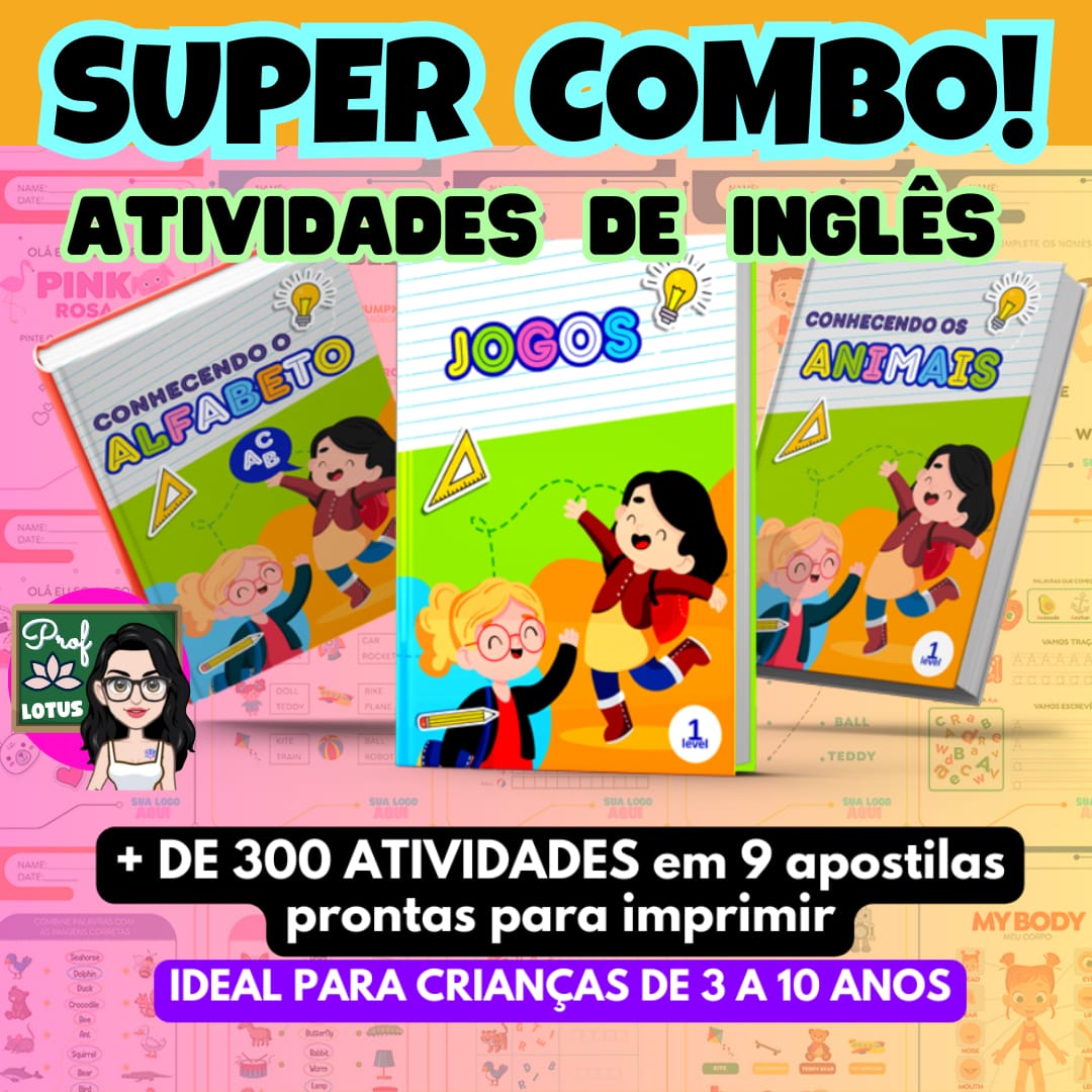 SUPER COMBO DE ATIVIDADES EM INGLÊS  + BRINDE