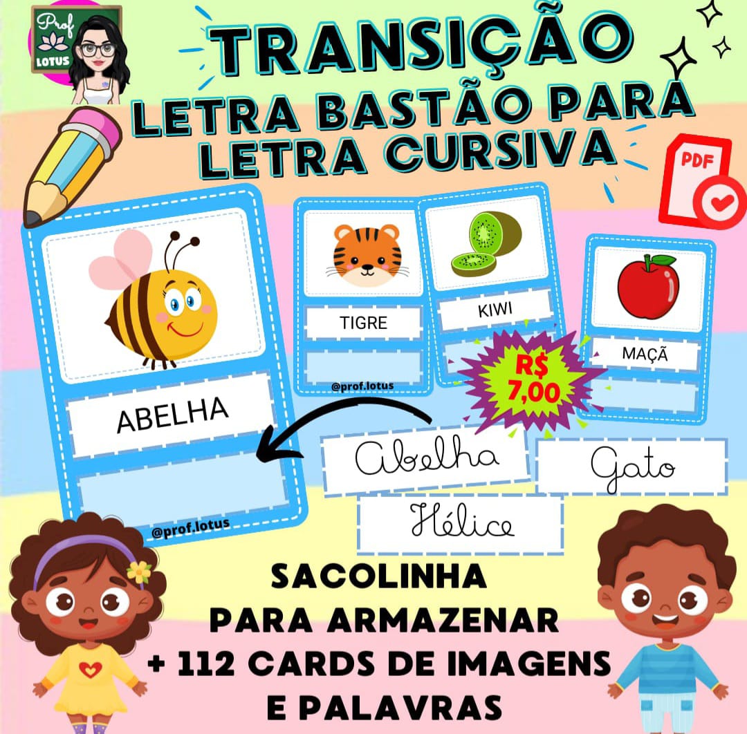 SACOLINHA DA TRANSIÇÃO DA LETRA BASTÃO PARA A LETRA CURSIVA - Imagem 2