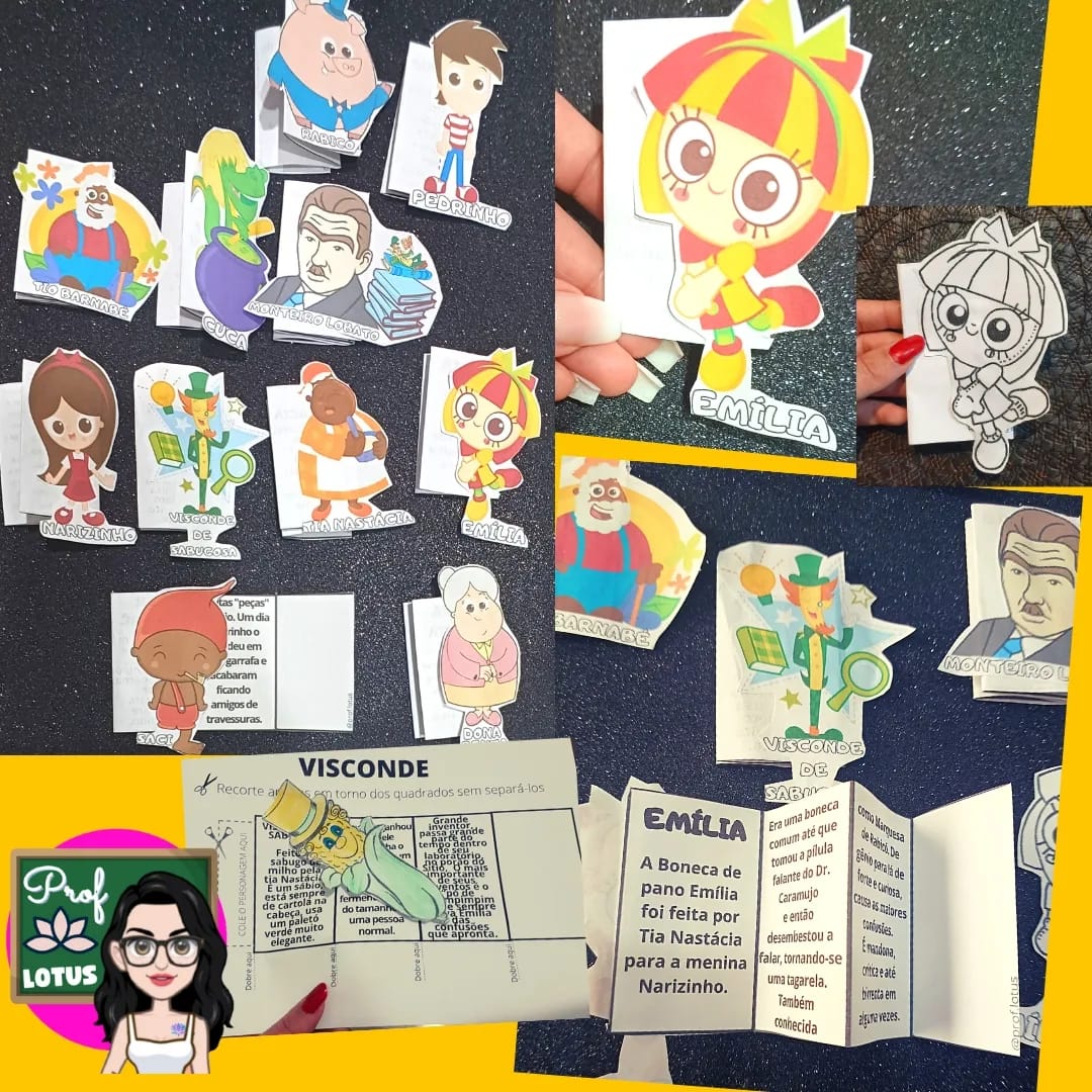 MINI LIVROS PERSONAGENS SÍTIO DO PICA-PAU AMARELO