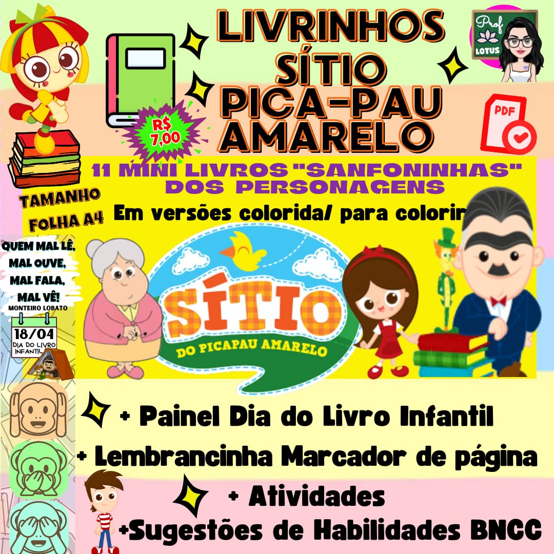 MINI LIVROS PERSONAGENS SÍTIO DO PICA-PAU AMARELO - Imagem 2