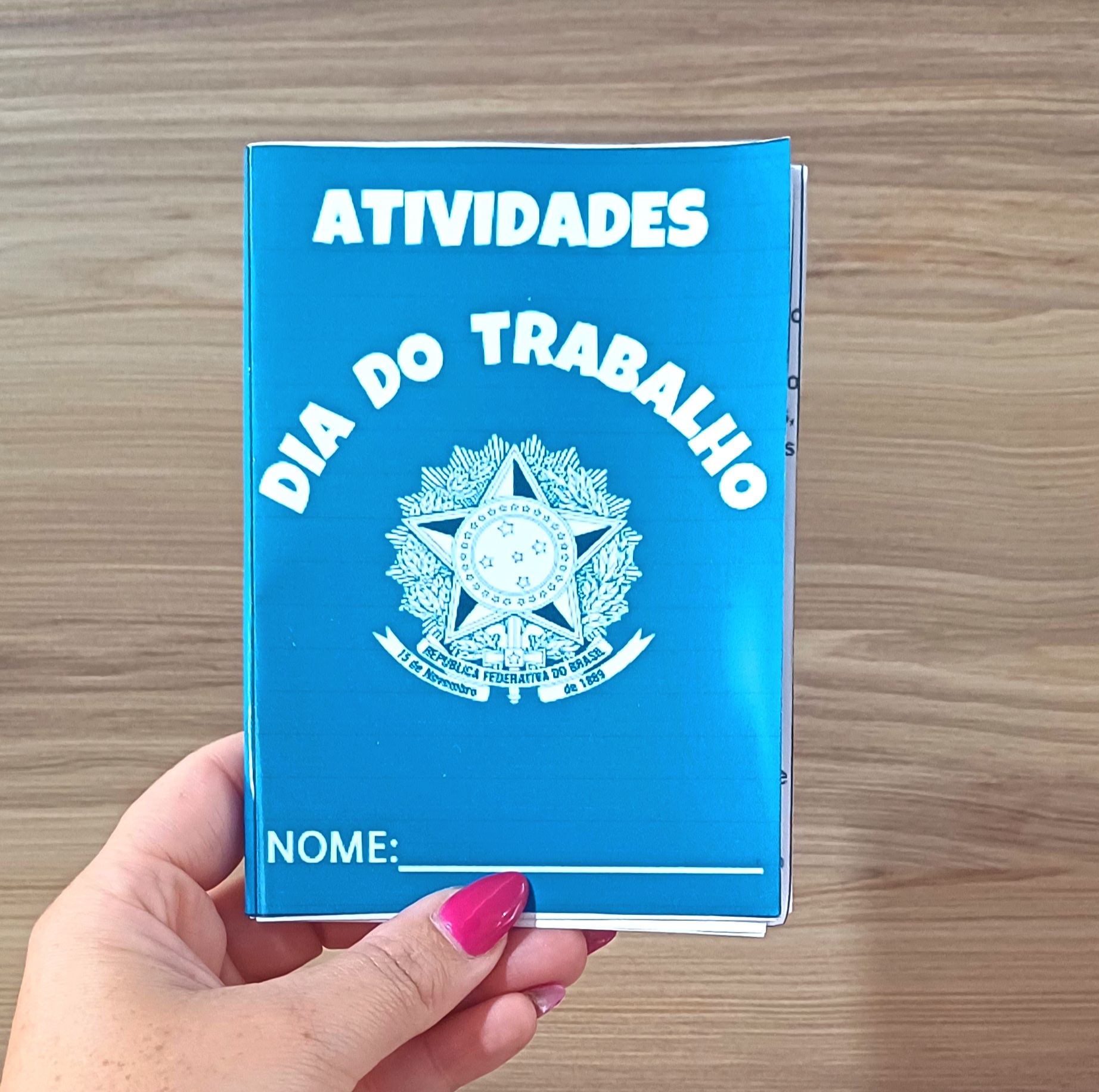 ATIVIDADES DIA DO TRABALHADOR EM FORMA DE CARTEIRA DE TRABALHO - Imagem 9