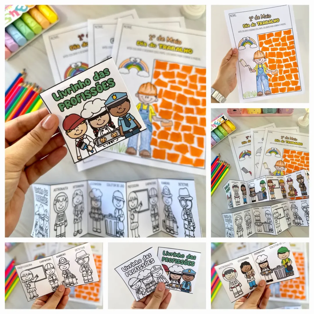 ATIVIDADE DIA DO TRABALHO + LIVRINHO DAS PROFISSÕES