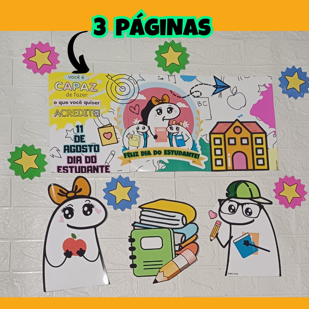 PAINEL DIA ESTUDANTE + TAG LEMBRANCINHAS FLORKS - Imagem 9