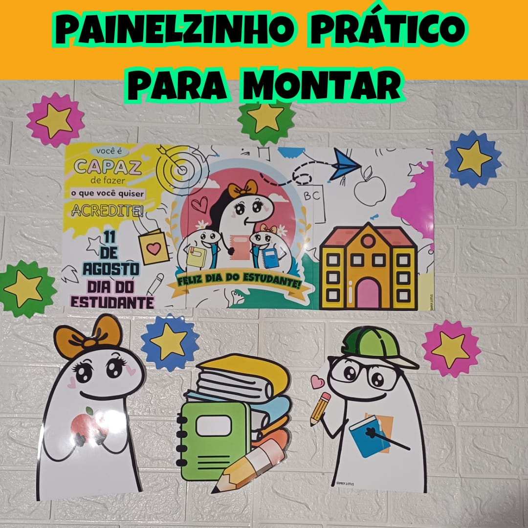 PAINEL DIA ESTUDANTE + TAG LEMBRANCINHAS FLORKS - Imagem 7
