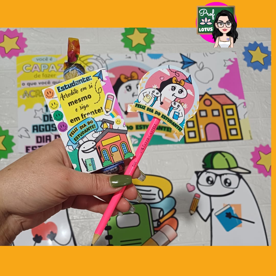 PAINEL DIA ESTUDANTE + TAG LEMBRANCINHAS FLORKS - Imagem 6