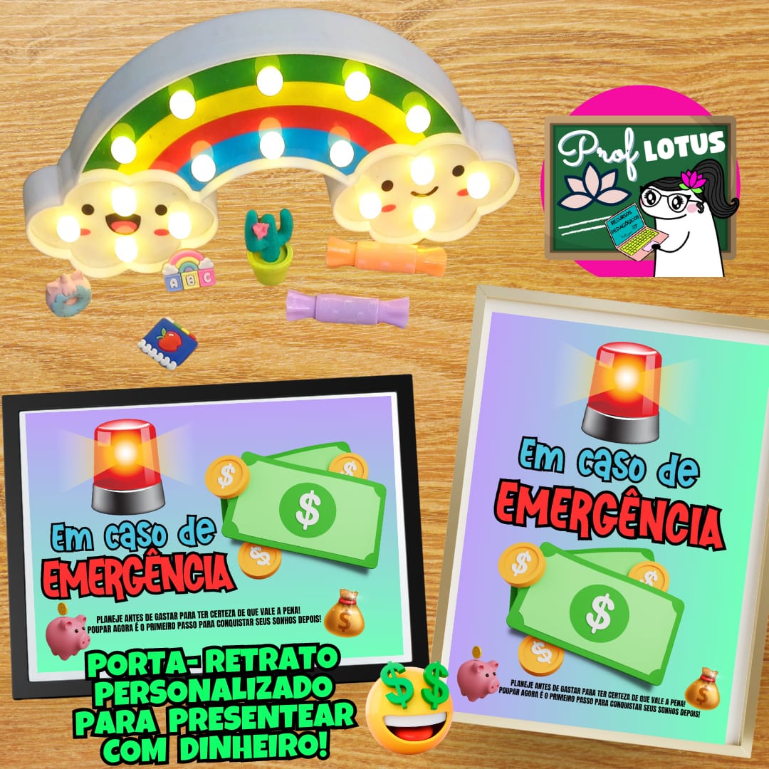 PORTA-RETRATO PERSONALIZADO PARA PRESENTEAR COM DINHEIRO