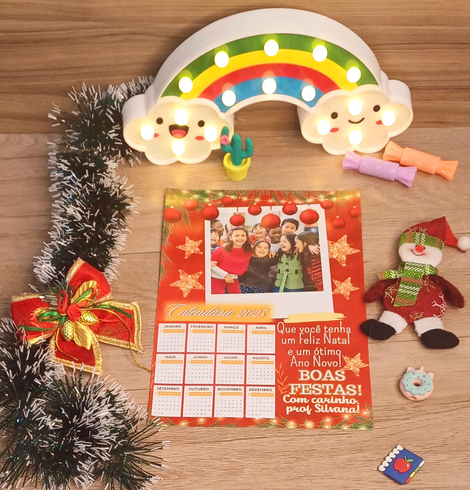 CALENDÁRIO NATAL PERSONALIZÁVEL COM FOTO E NOME - Imagem 2