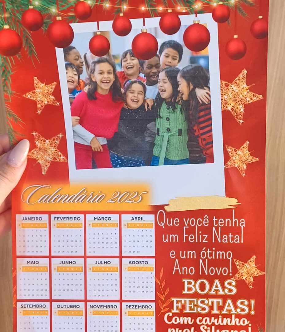 CALENDÁRIO NATAL PERSONALIZÁVEL COM FOTO E NOME
