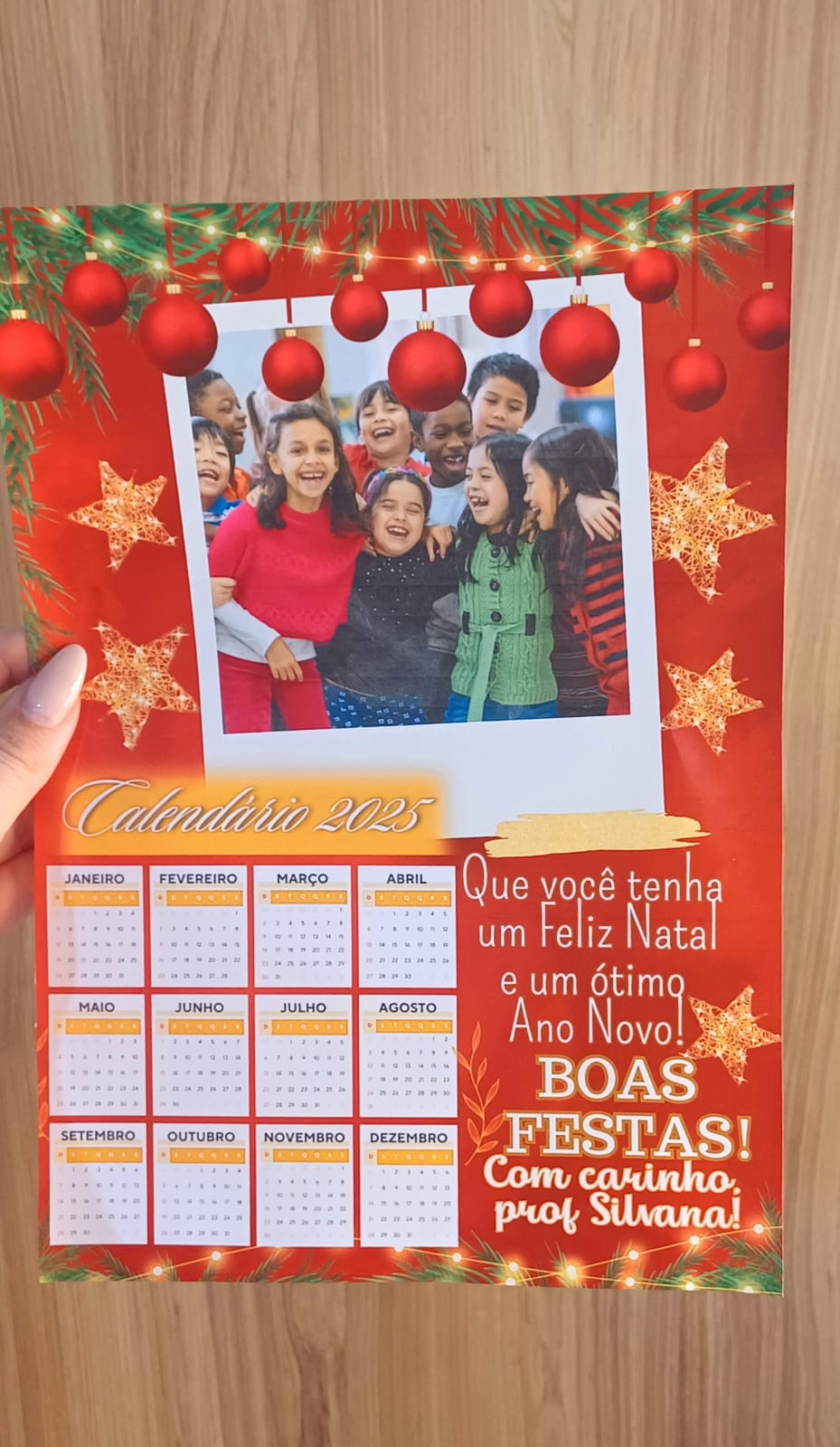 CALENDÁRIO NATAL PERSONALIZÁVEL COM FOTO E NOME