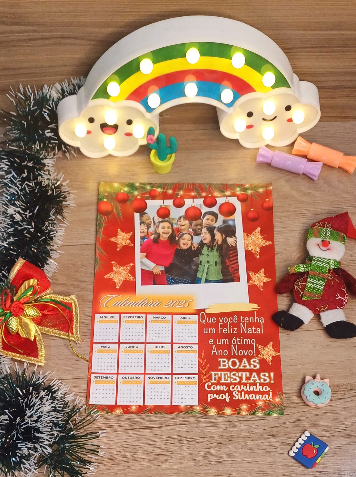 CALENDÁRIO NATAL PERSONALIZÁVEL COM FOTO E NOME - Imagem 4