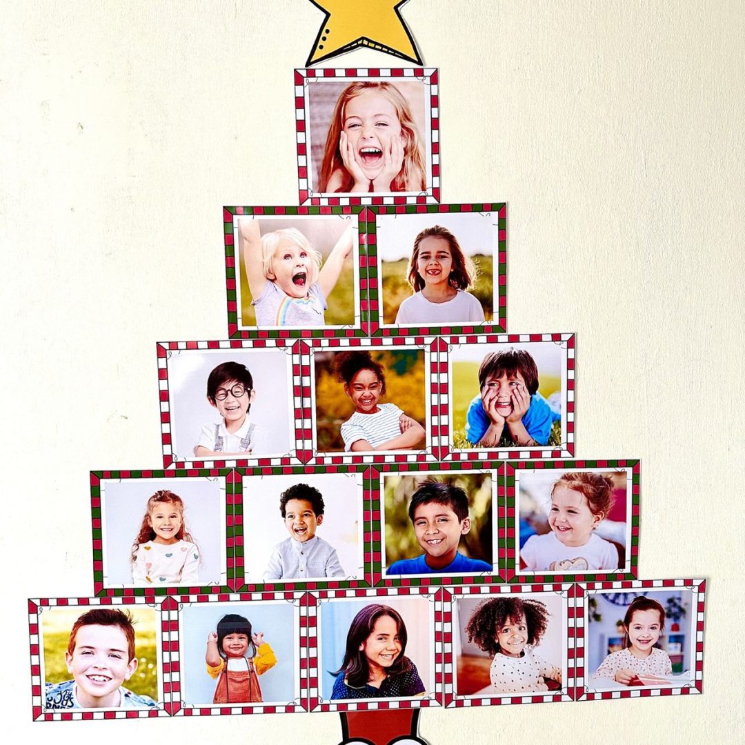 MURAL DE FOTOS FORMATO ÁRVORE DE NATAL