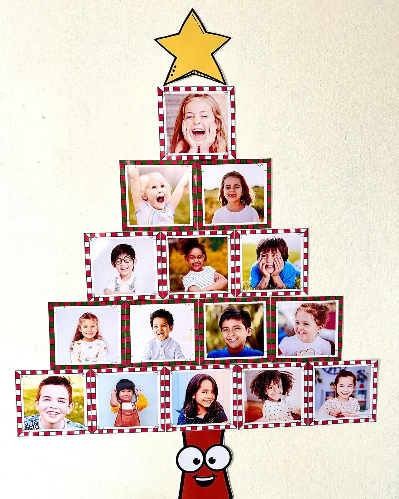 MURAL DE FOTOS FORMATO ÁRVORE DE NATAL