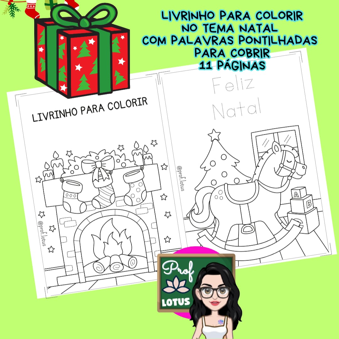 LIVRINHO PARA COLORIR E ESCREVER NATAL