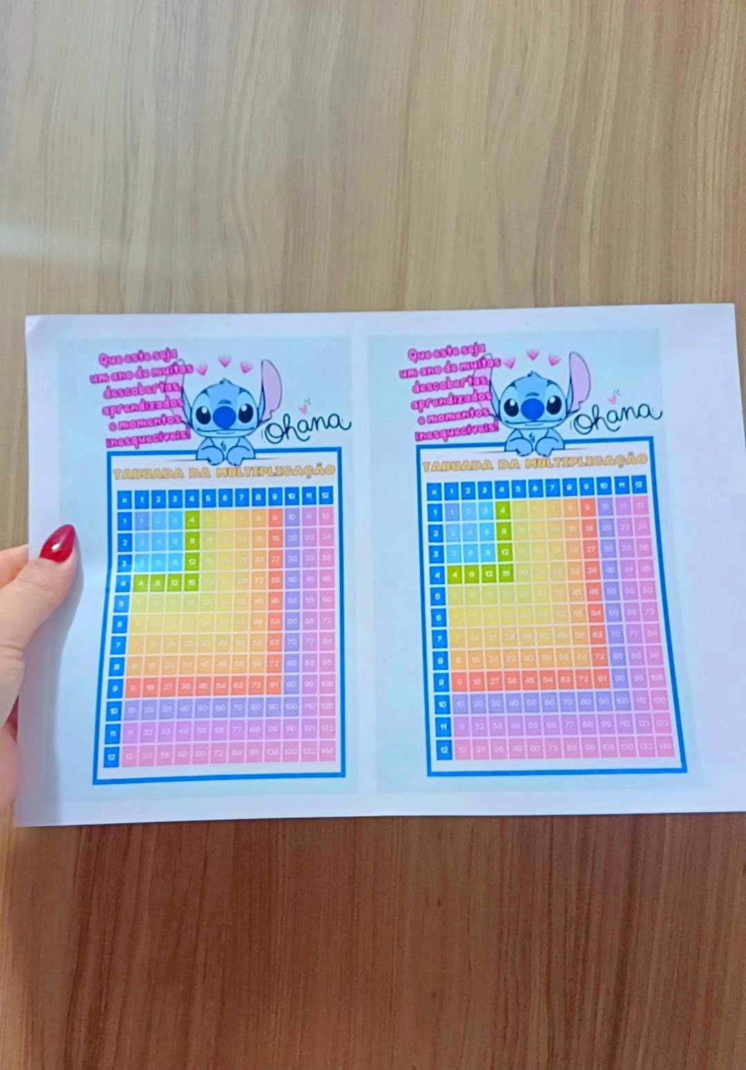 CARTÃO BEM-VINDOS TABUADA STITCH - Imagem 2