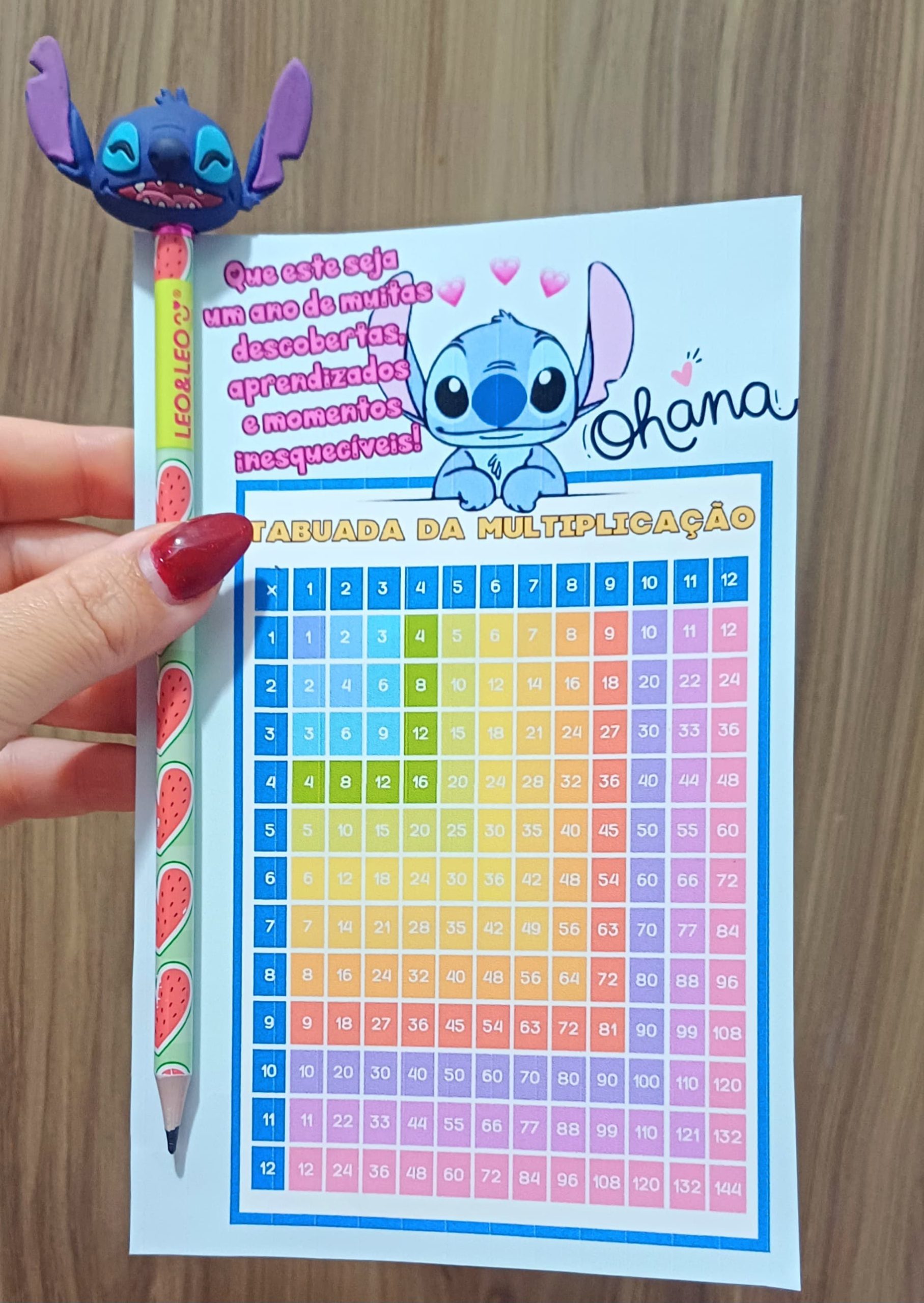 CARTÃO BEM-VINDOS TABUADA STITCH - Imagem 3