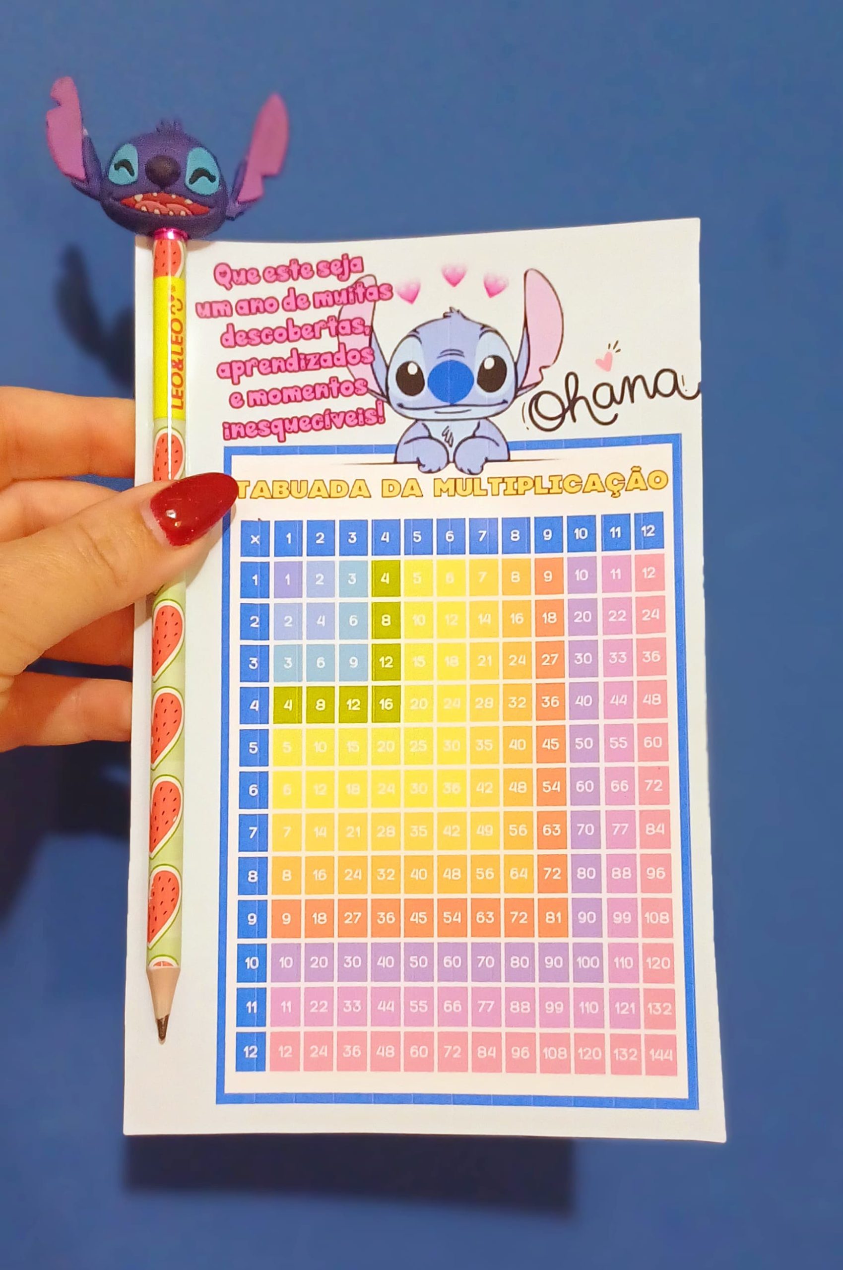 CARTÃO BEM-VINDOS TABUADA STITCH - Imagem 4