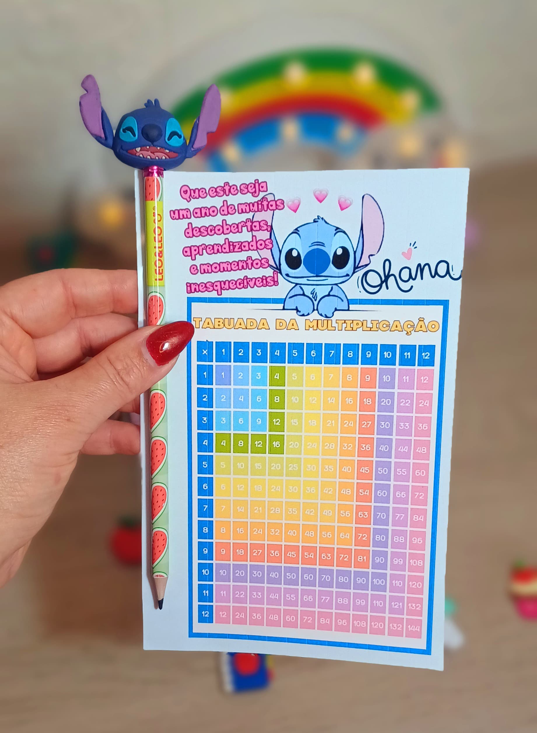 CARTÃO BEM-VINDOS TABUADA STITCH - Imagem 8