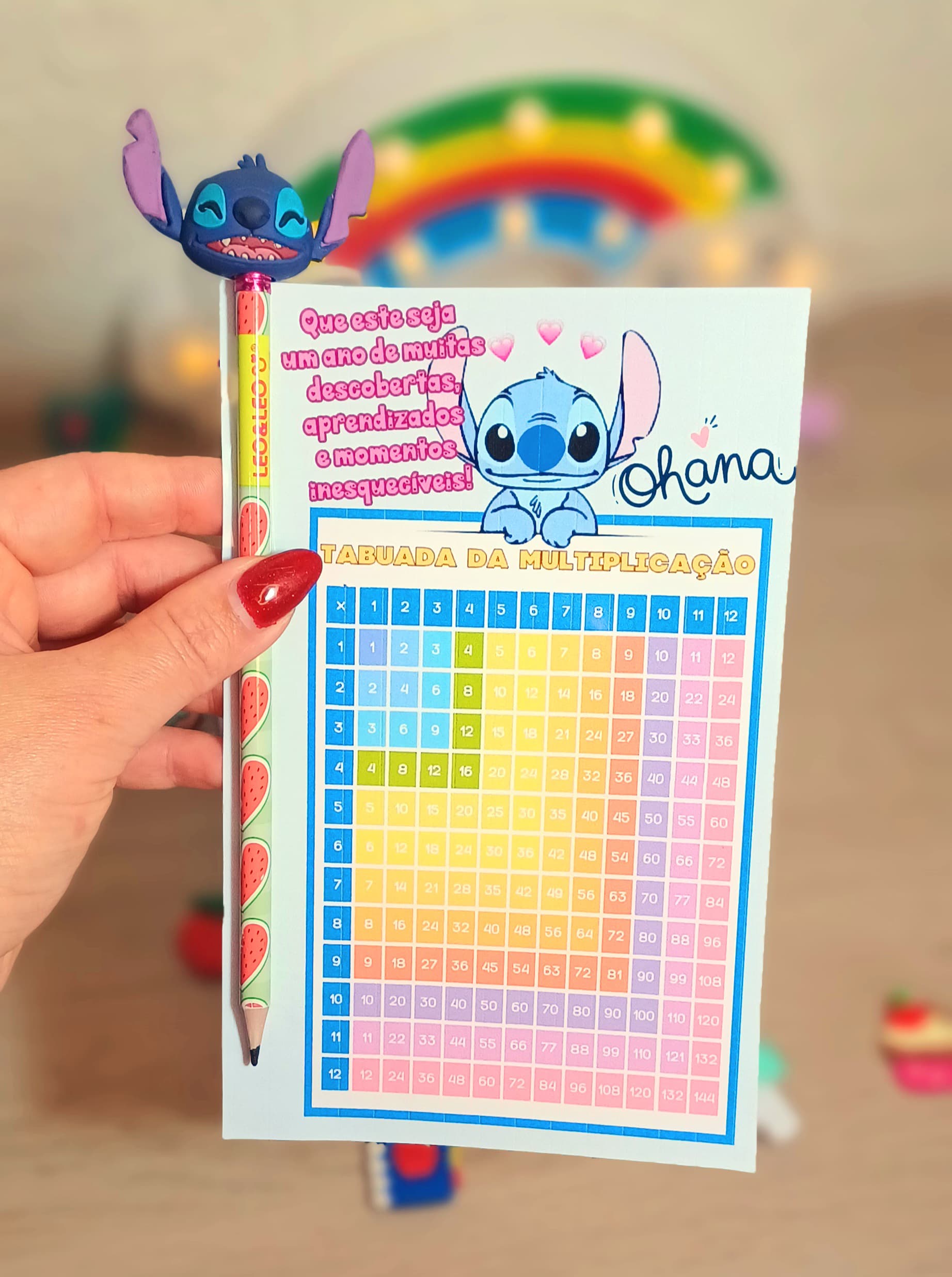 CARTÃO BEM-VINDOS TABUADA STITCH