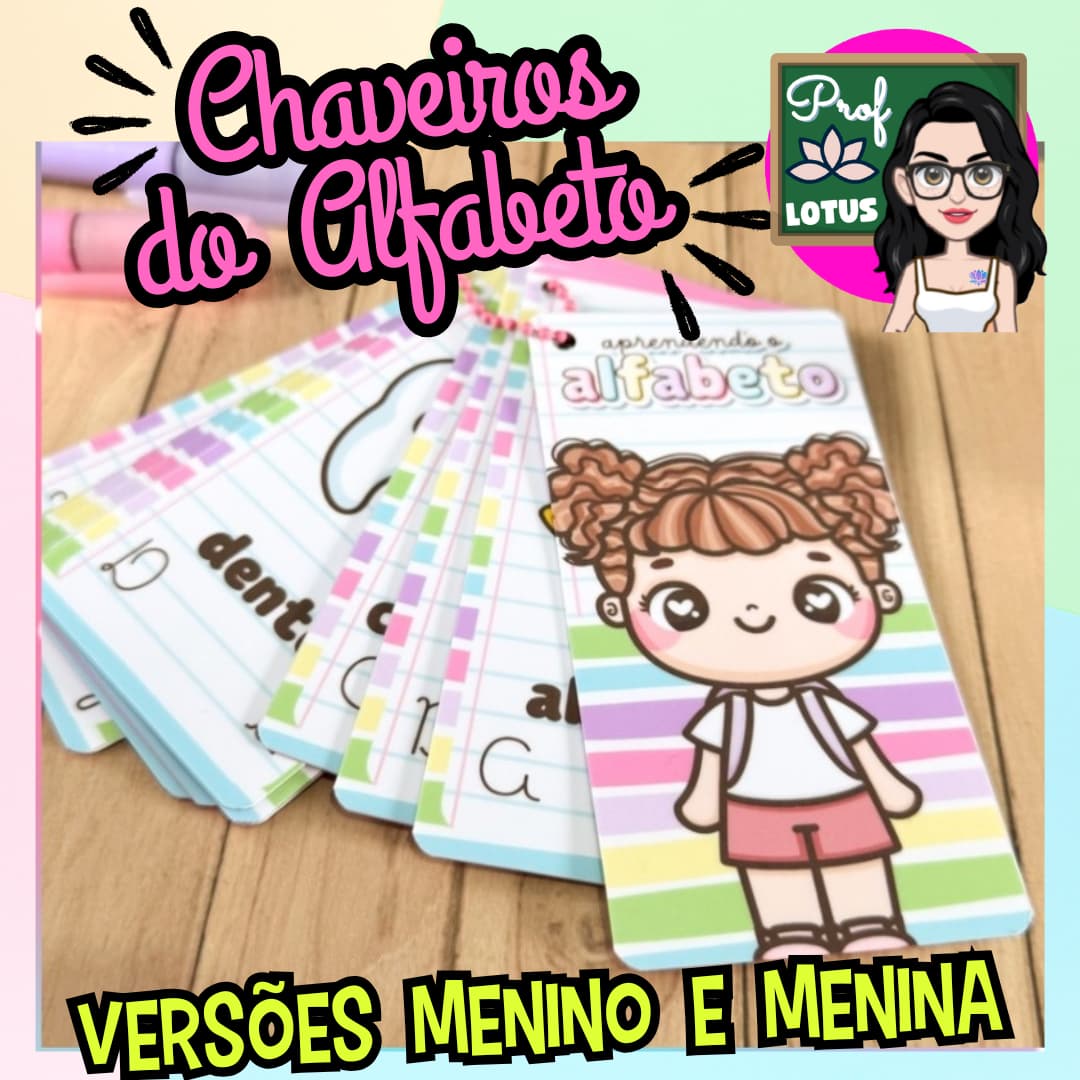 CHAVEIROS ALFABETIZAÇÃO MENINO E MENINA