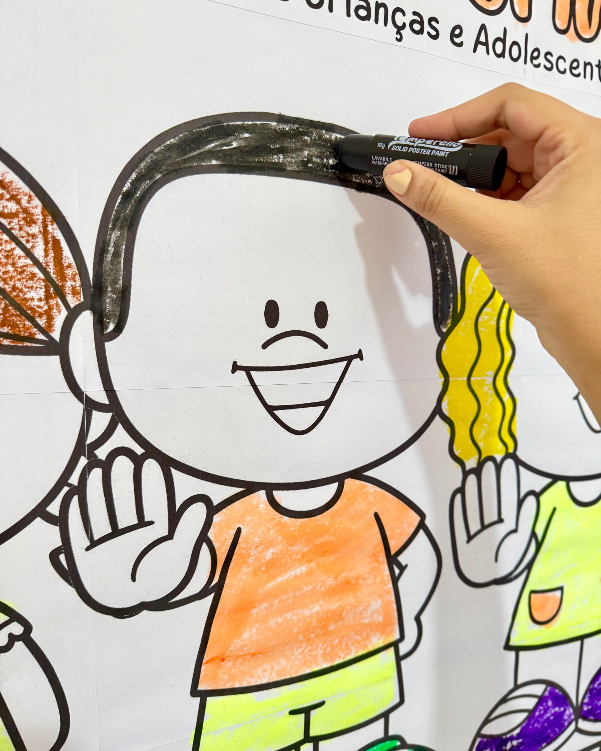 PAINEL PARA COLORIR MAIO LARANJA - Imagem 3