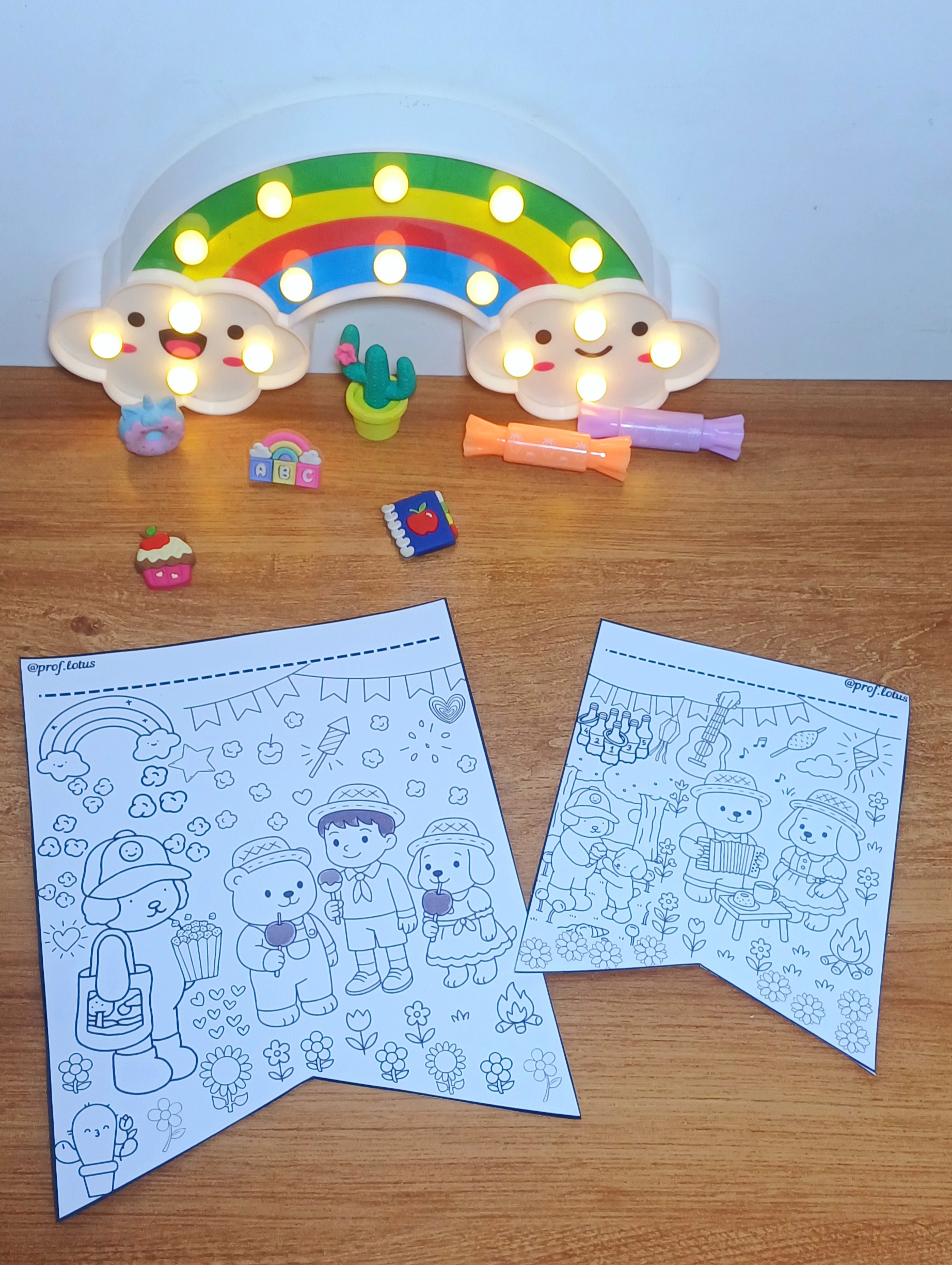 BANDEIRINHAS PARA COLORIR FESTA JUNINA BOBBIE GOODS