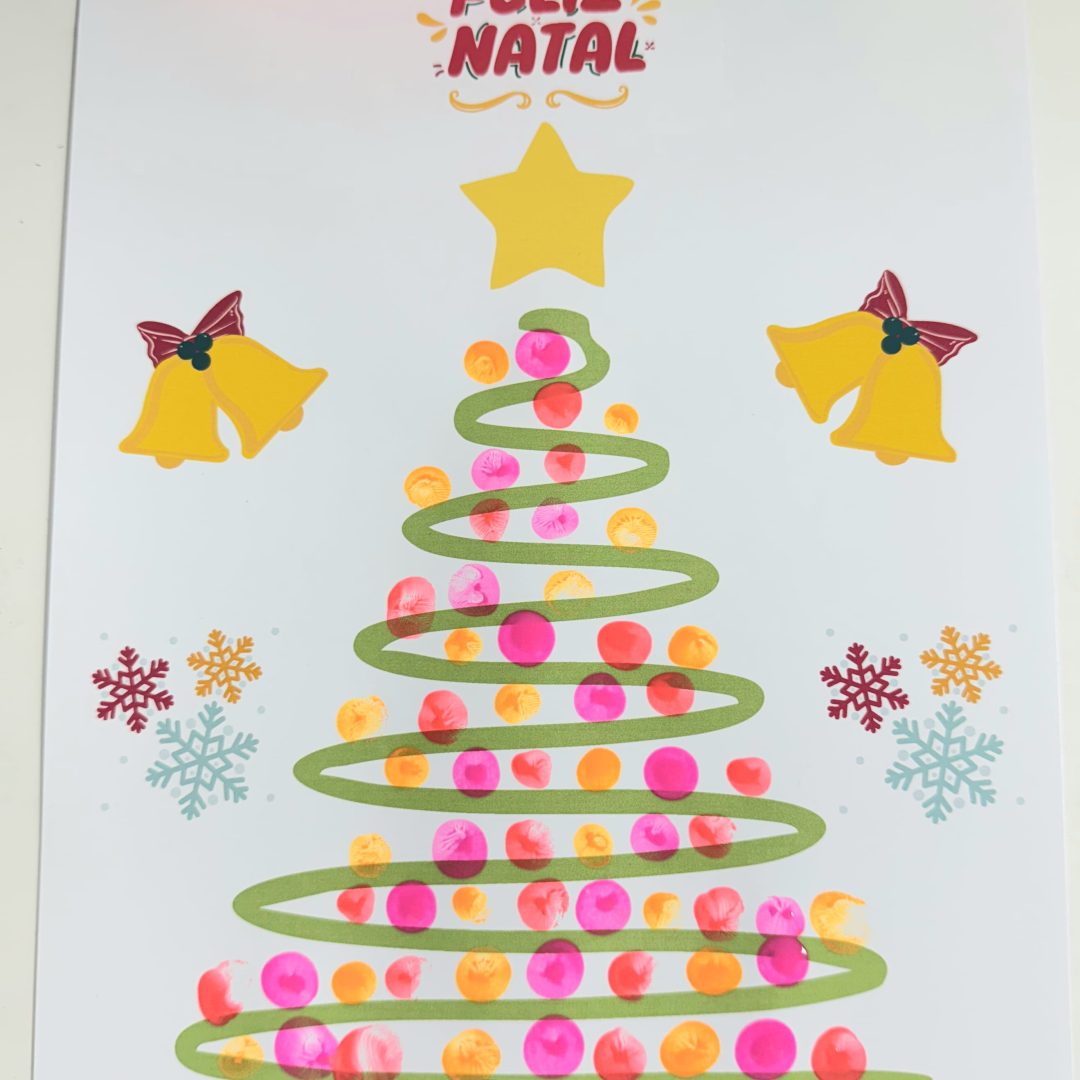 ÁRVORE DE NATAL PINTURA COM OS DEDINHOS