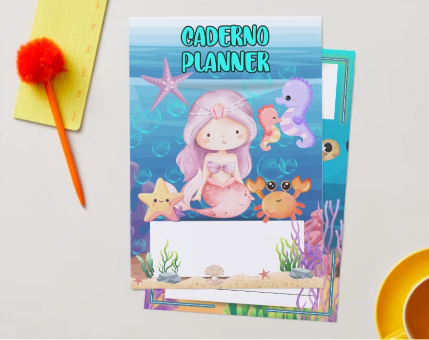 CADERNO PLANNER FUNDO DO MAR