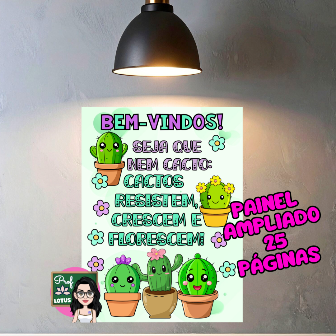 PAINEL BEM-VINDOS CACTOS
