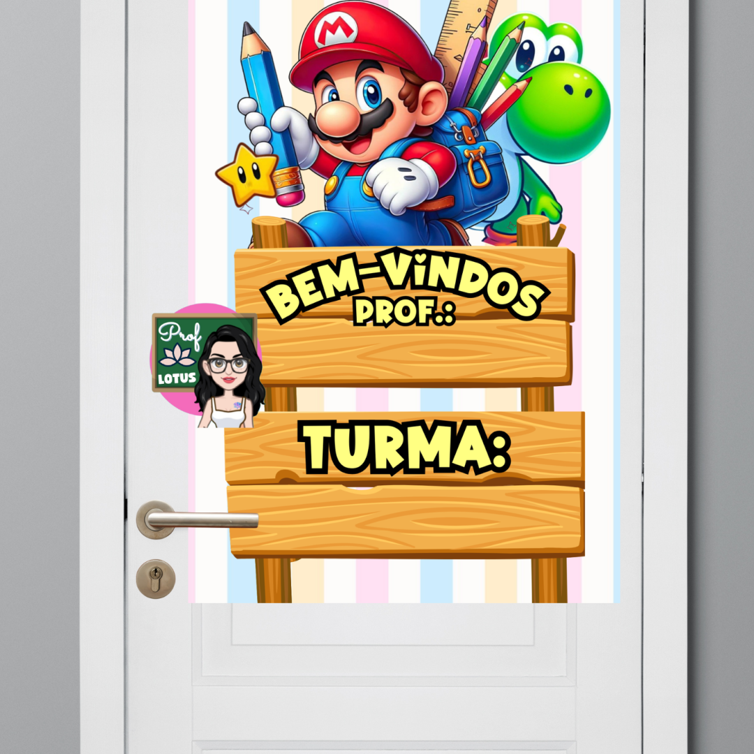 PAINEL DE PORTA BEM-VINDOS SUPER MARIO