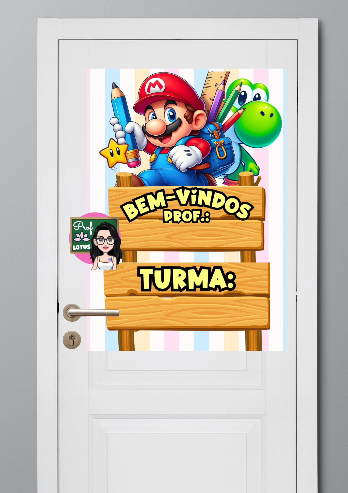 PAINEL DE PORTA BEM-VINDOS SUPER MARIO