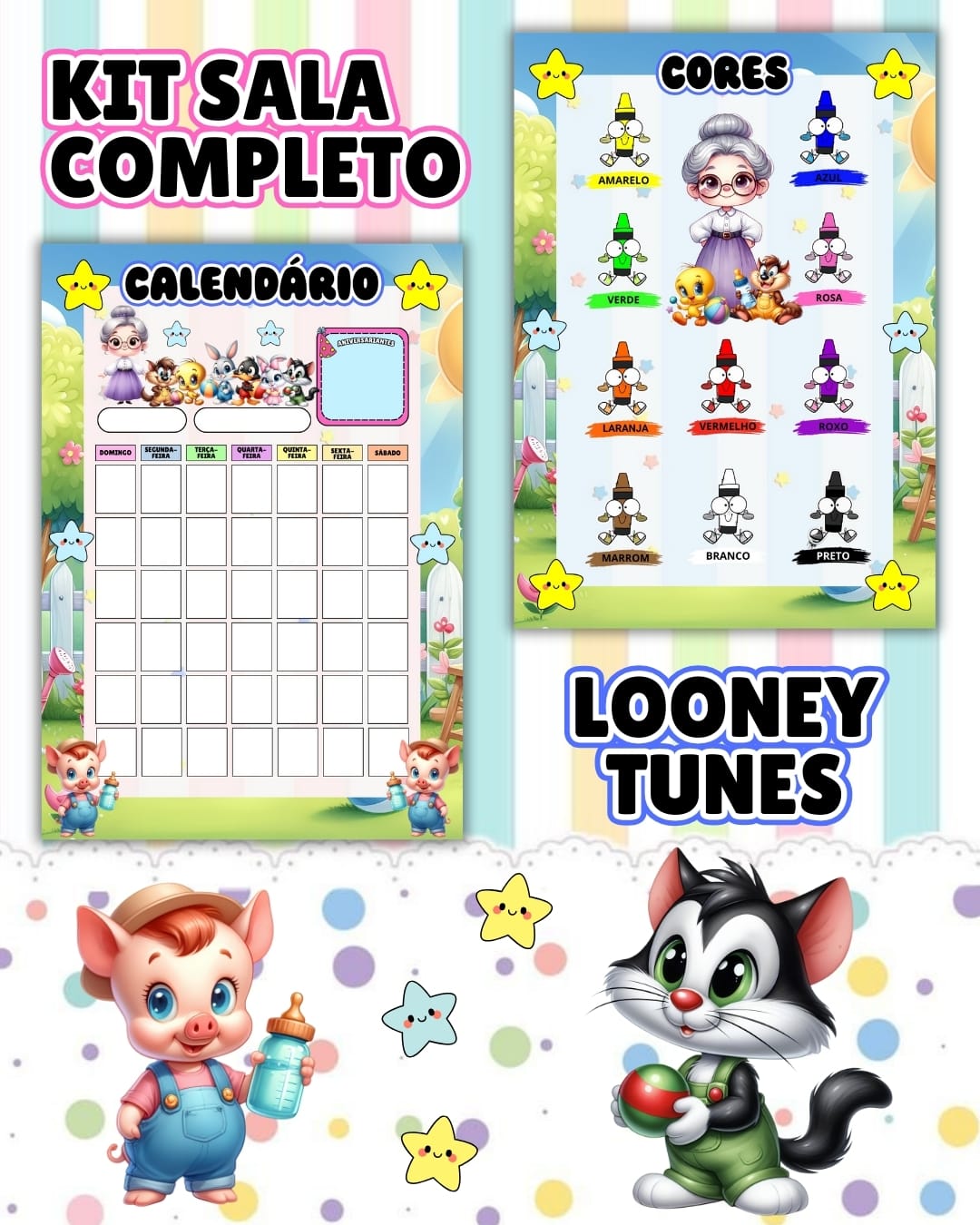 KIT SALA LOONEY TUNES - Imagem 7