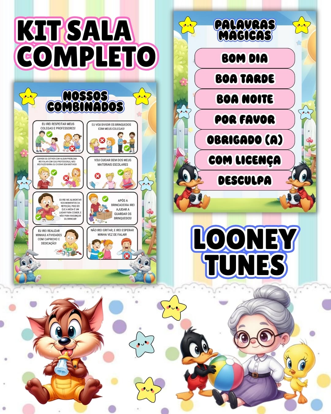 KIT SALA LOONEY TUNES - Imagem 6