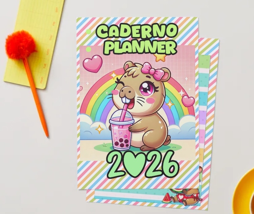 CADERNO PLANNER CAPIVARA 2026