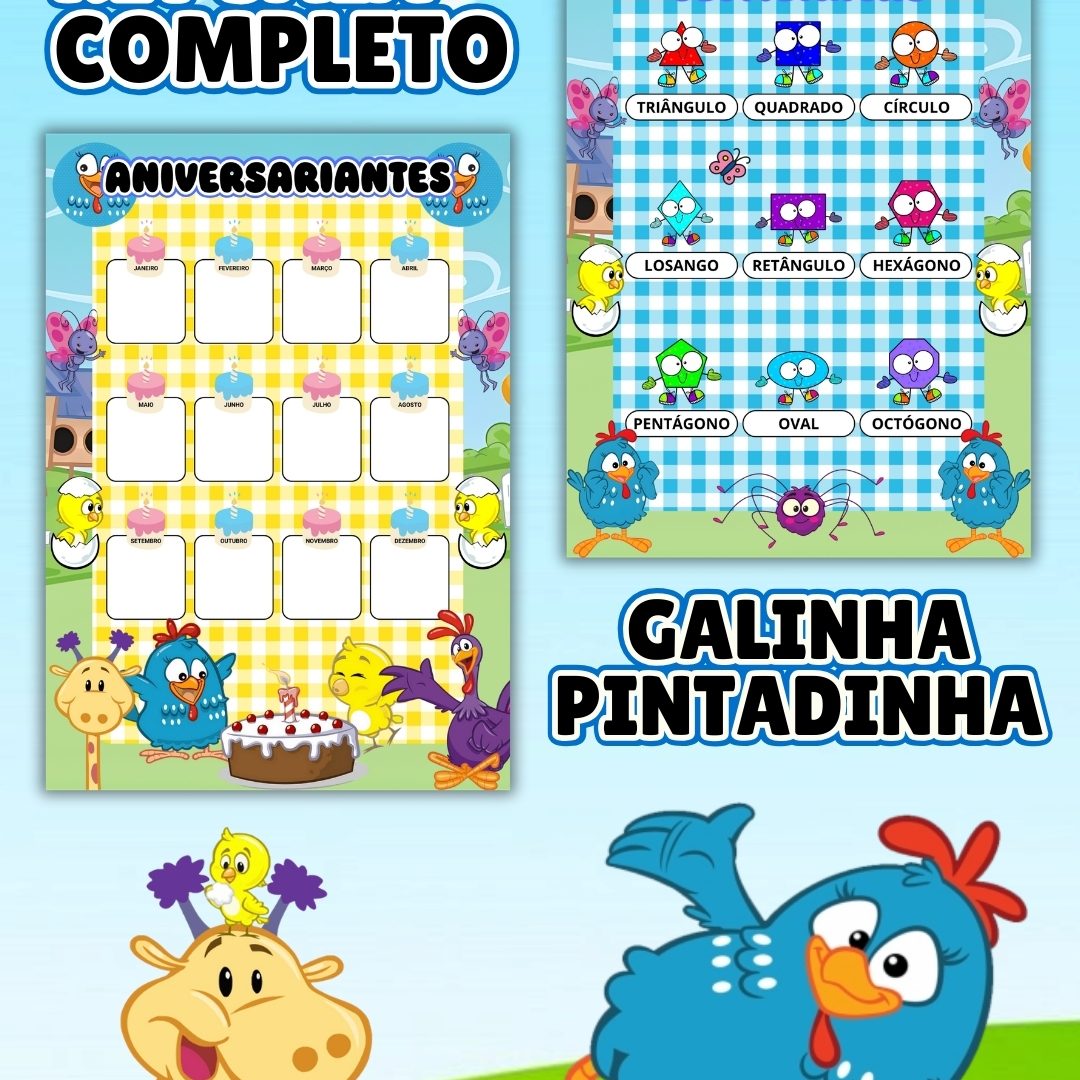 KIT SALA GALINHA PINTADINHA