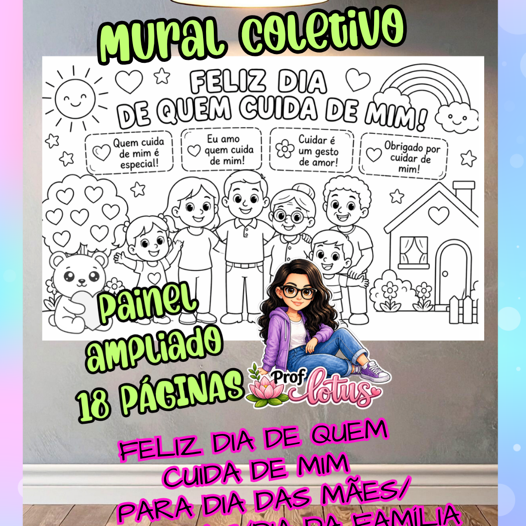 PAINEL PARA COLORIR DIA DE QUEM CUIDA DE MIM