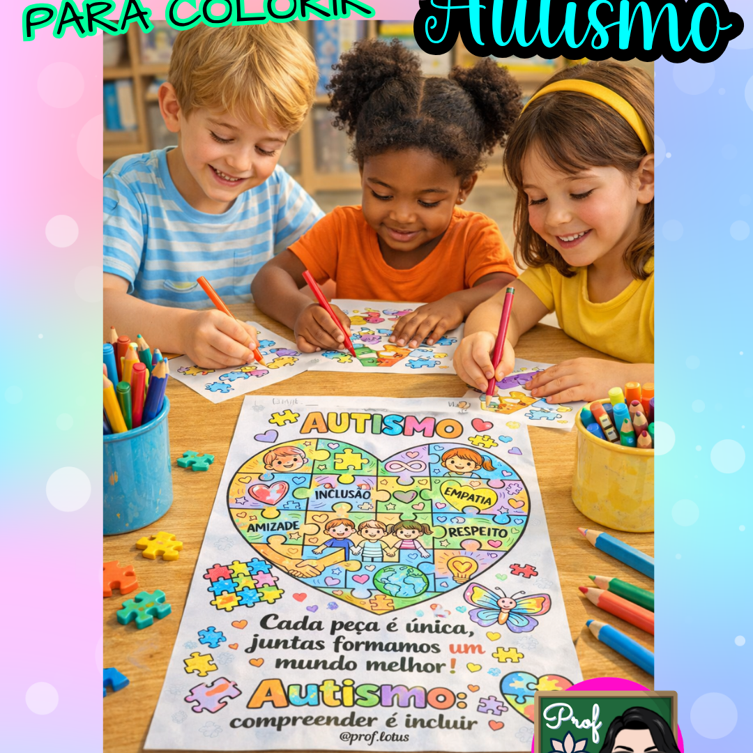 DESENHO PARA COLORIR AUTISMO
