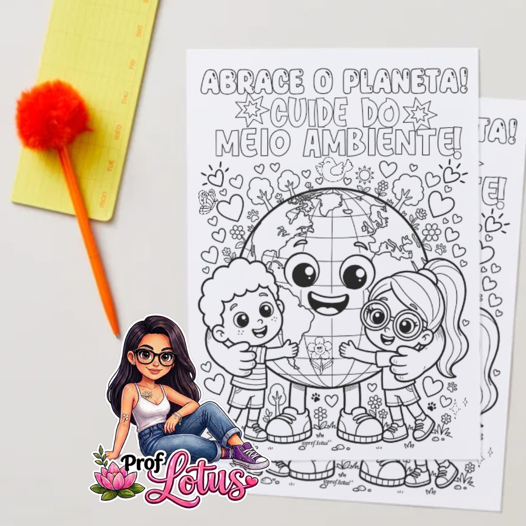 DESENHO PARA COLORIR ABRACE O PLANETA