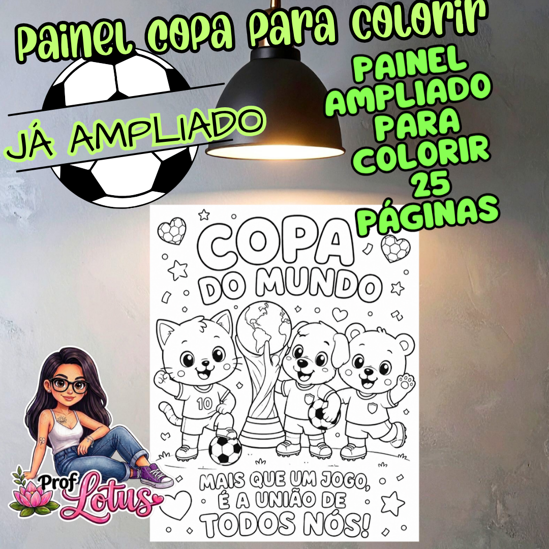 PAINEL PARA COLORIR COPA DO MUNDO