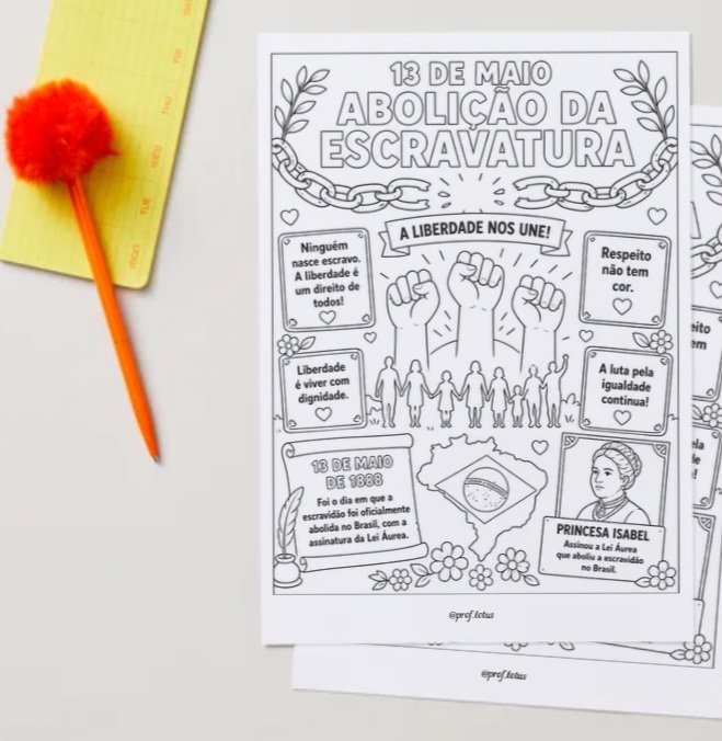 DESENHO PARA COLORIR ABOLIÇÃO DA ESCRAVATURA