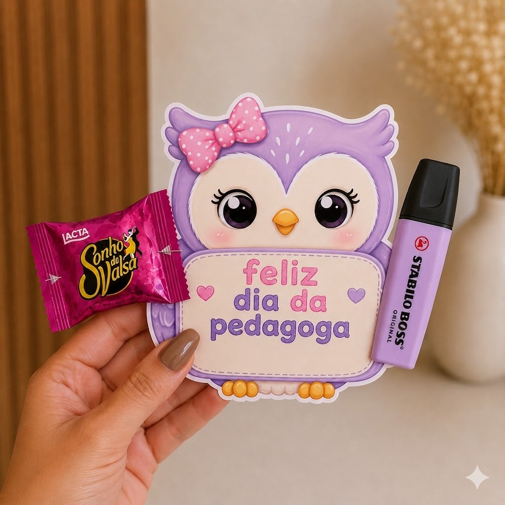 CARTÃO CORUJINHA DIA DO(A) PEDAGOGO(A)