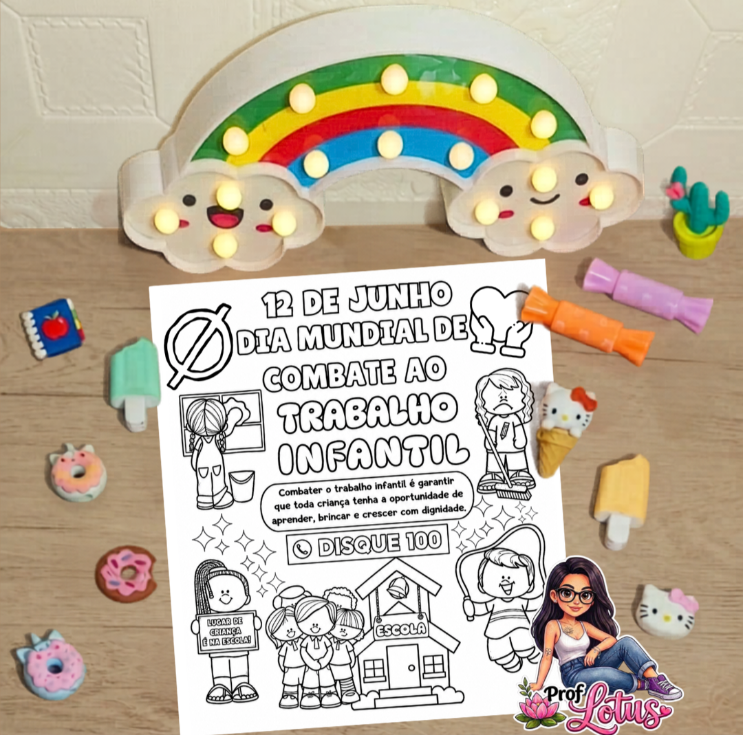 DESENHO PARA COLORIR COMBATE AO TRABALHO INFANTIL