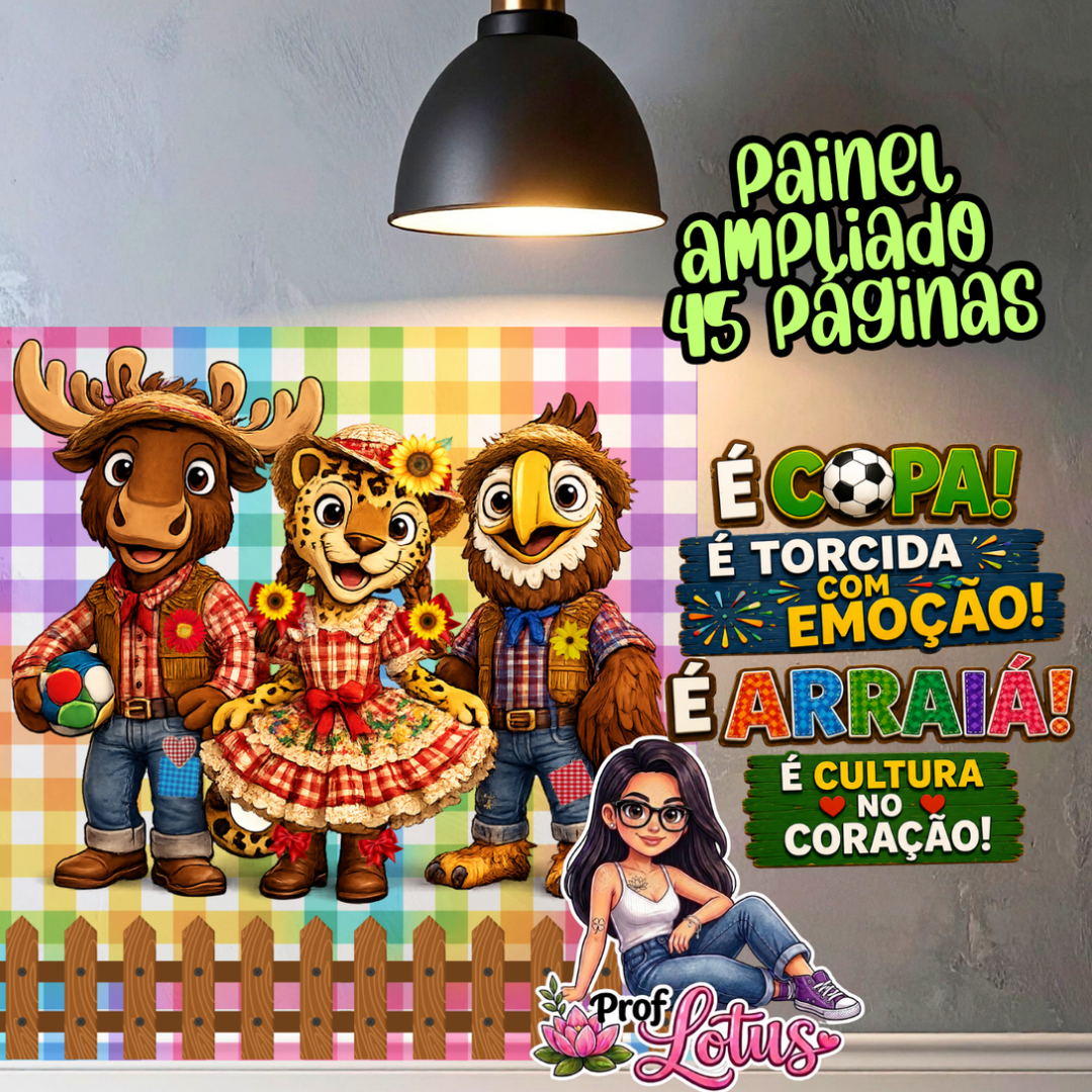 PAINEL MASCOTES CAIPIRAS DA COPA