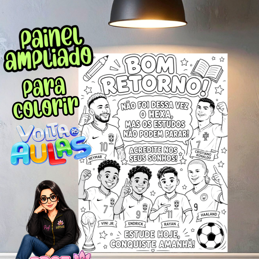 PAINEL PARA COLORIR VOLTA ÀS AULAS COPA DO MUNDO