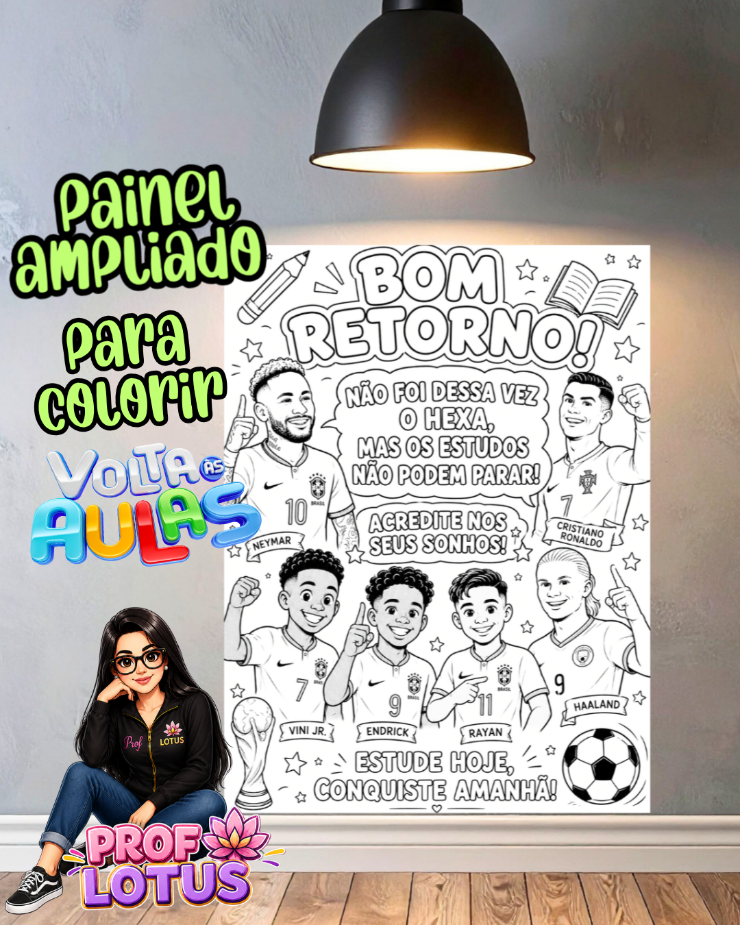 PAINEL PARA COLORIR VOLTA ÀS AULAS COPA DO MUNDO