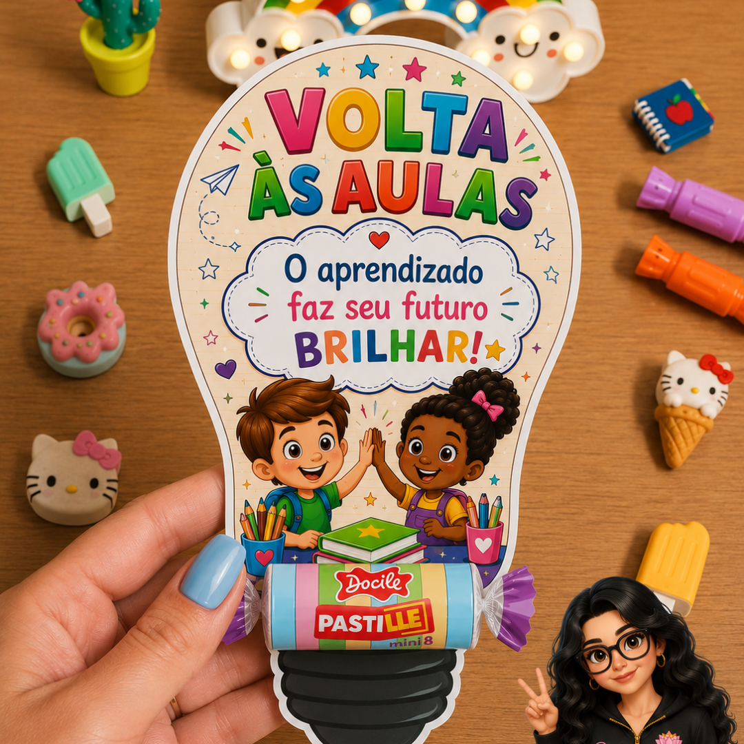 LEMBRANCINHA LÂMPADA VOLTA ÀS AULAS