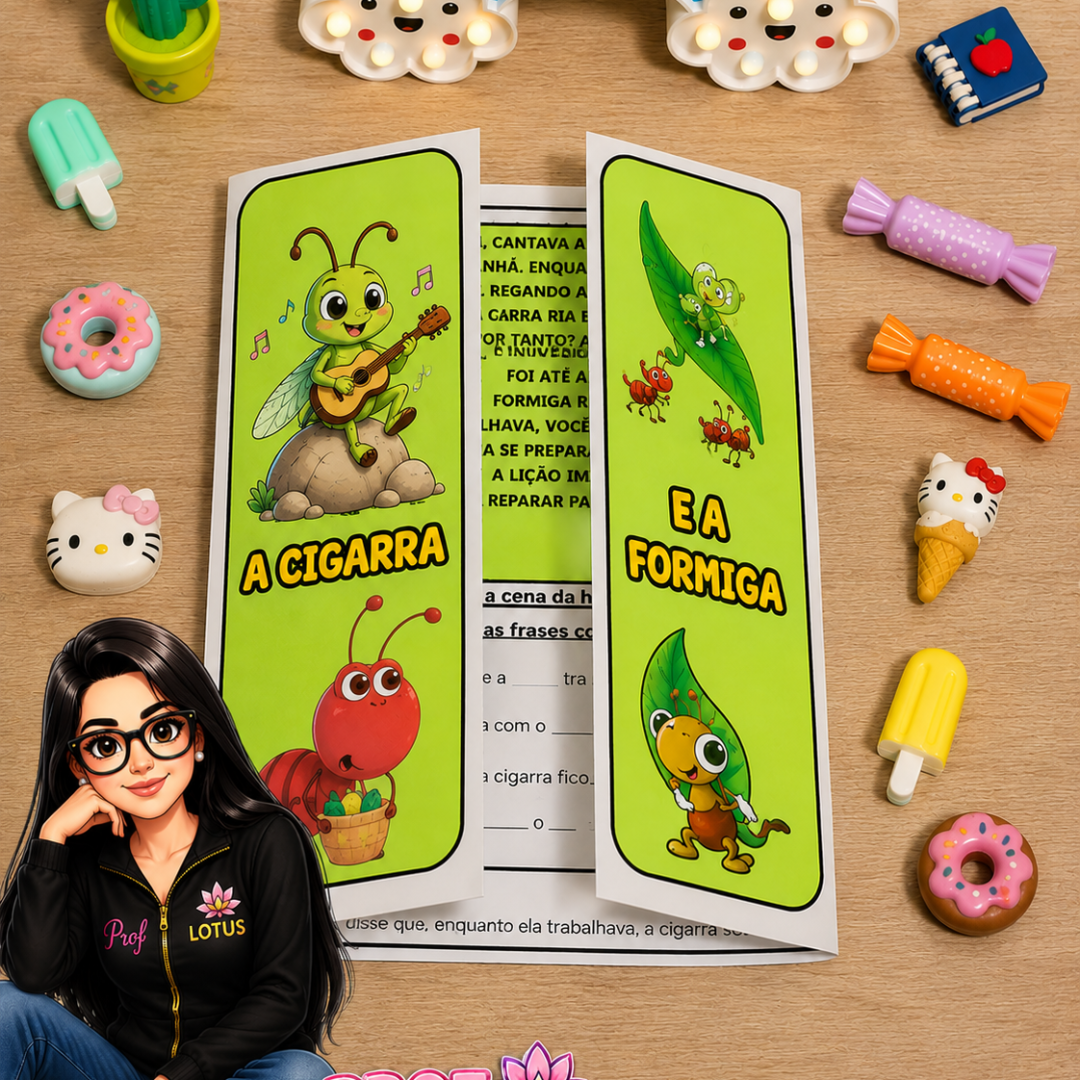 LAPBOOK A CIGARRA E A FORMIGA